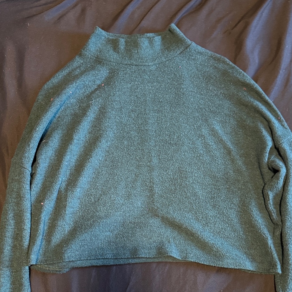 Garage Teal Cowl Neck Sweater